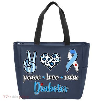 Peace Love Cure Diabetes Tote Bag