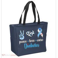 Peace Love Cure Diabetes Tote Bag thumb 2