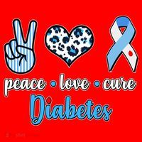 Peace Love Cure Diabetes Santa Hat thumb 1
