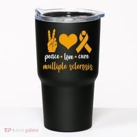 Peace Love Cure Multiple Sclerosis Tumbler thumb 0