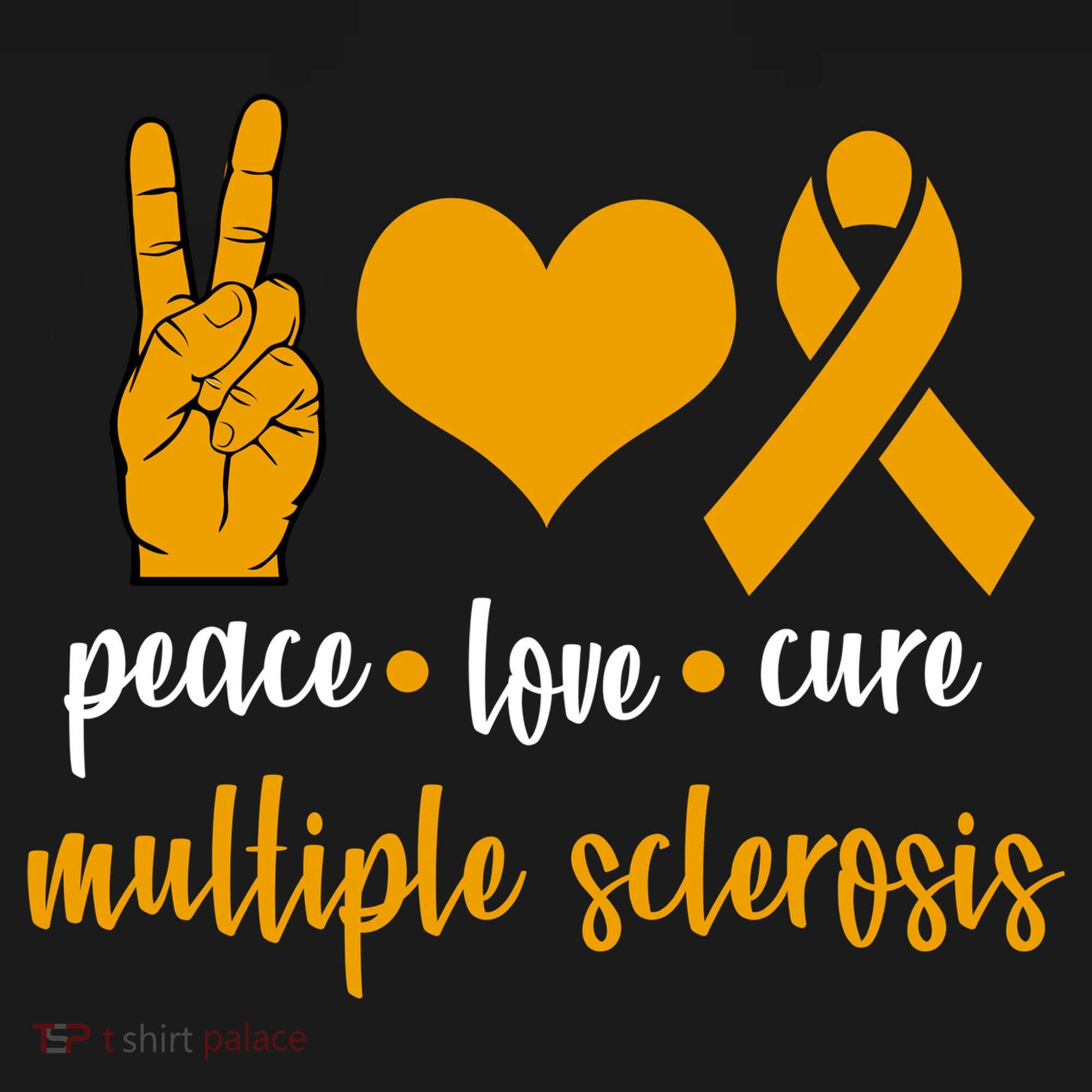 Peace Love Cure Multiple Sclerosis Ornament
