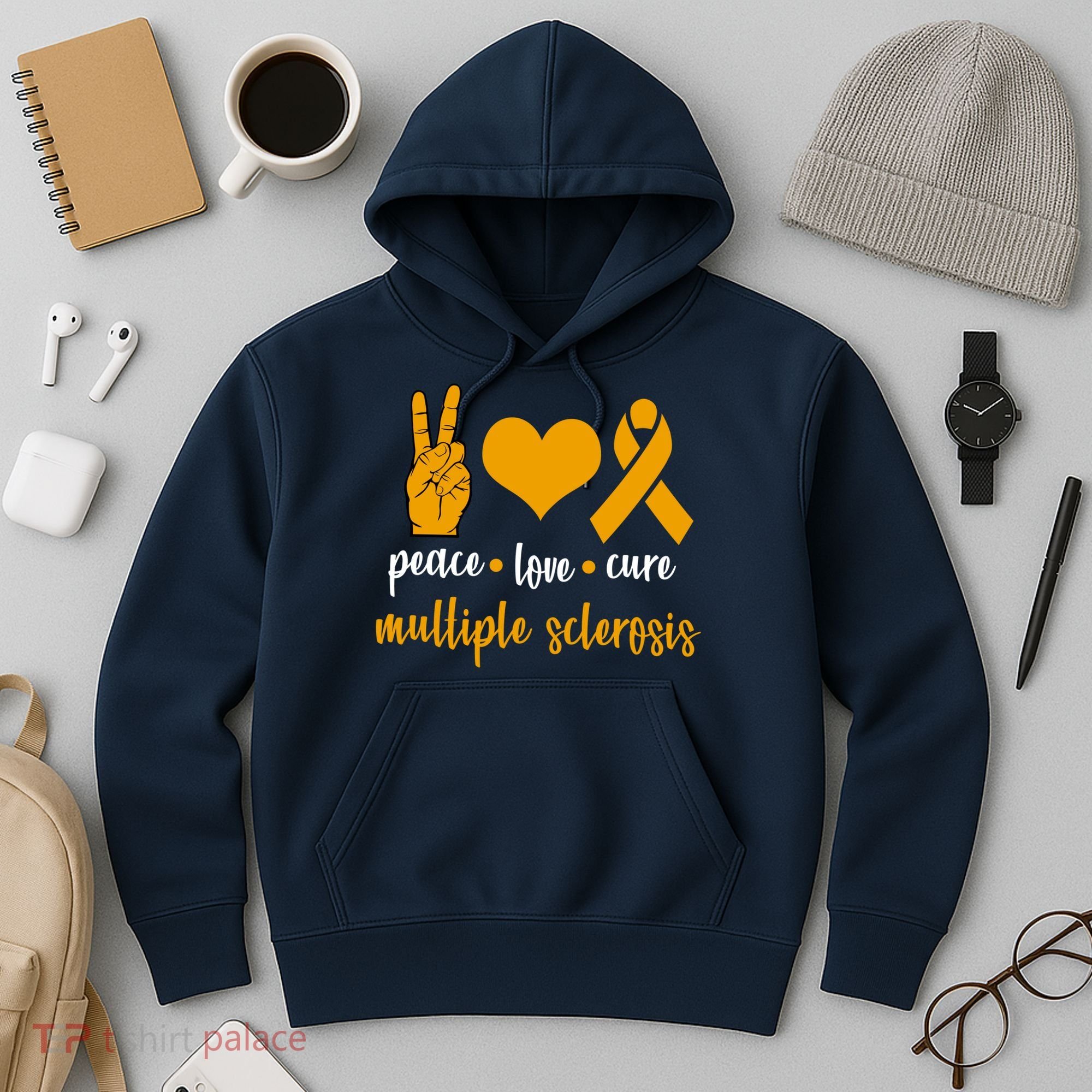 Peace Love Cure Multiple Sclerosis Hoodie