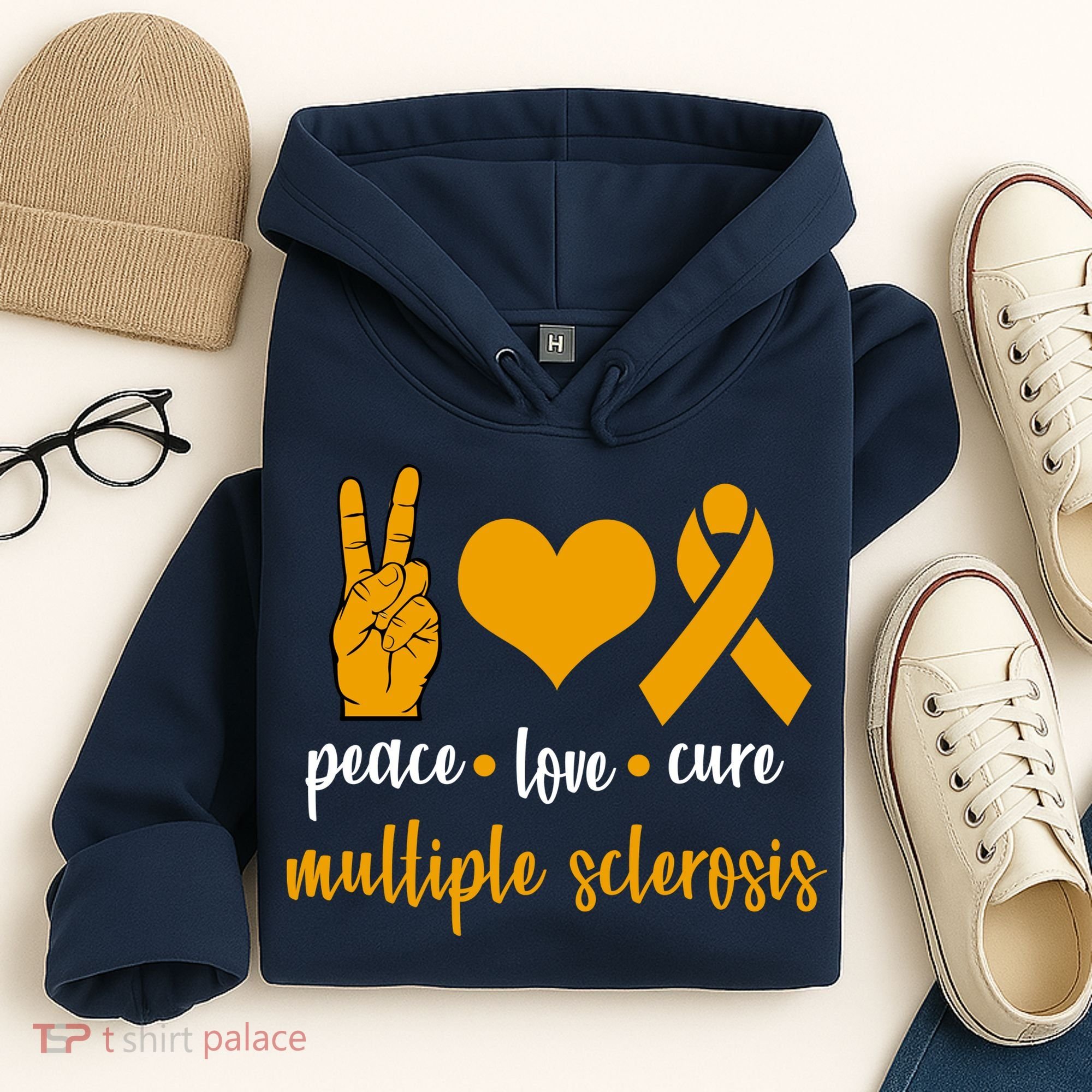 Peace Love Cure Multiple Sclerosis Hoodie