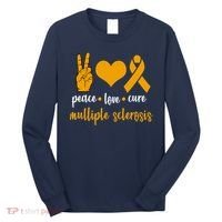 Peace Love Cure Multiple Sclerosis Long Sleeve Shirt thumb 0