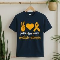 Peace Love Cure Multiple Sclerosis T-Shirt thumb 2