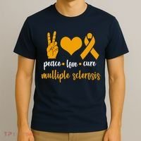 Peace Love Cure Multiple Sclerosis T-Shirt thumb 3