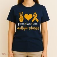 Peace Love Cure Multiple Sclerosis T-Shirt thumb 4