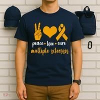 Peace Love Cure Multiple Sclerosis T-Shirt thumb 6