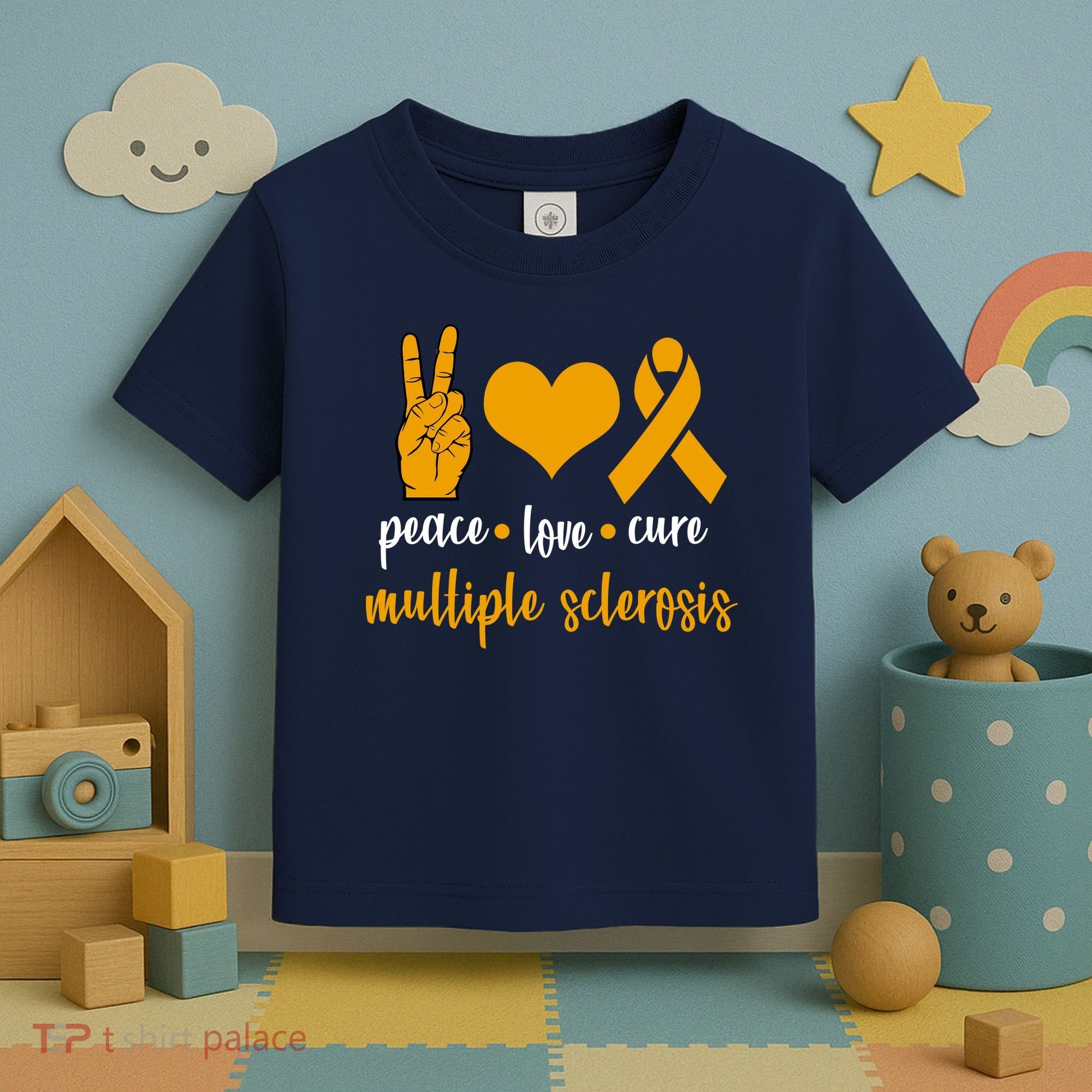 Peace Love Cure Multiple Sclerosis Toddler T-Shirt