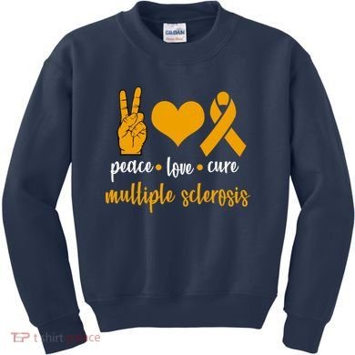 Peace Love Cure Multiple Sclerosis Kids Sweatshirt