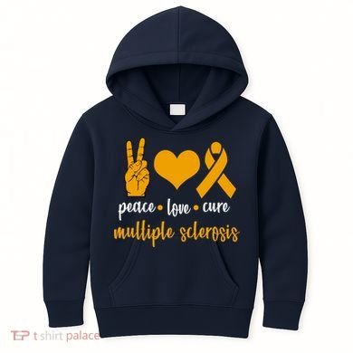 Peace Love Cure Multiple Sclerosis Kids Hoodie