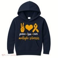 Peace Love Cure Multiple Sclerosis Kids Hoodie thumb 0