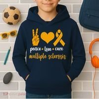 Peace Love Cure Multiple Sclerosis Kids Hoodie thumb 2