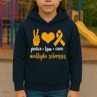 Peace Love Cure Multiple Sclerosis Kids Hoodie thumb 3