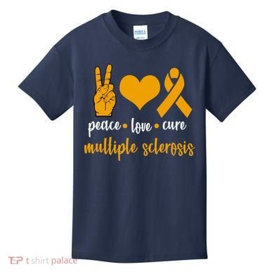 Peace Love Cure Multiple Sclerosis Kids T-Shirt