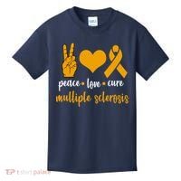 Peace Love Cure Multiple Sclerosis Kids T-Shirt thumb 0