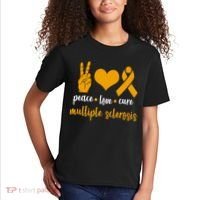 Peace Love Cure Multiple Sclerosis Kids T-Shirt thumb 2