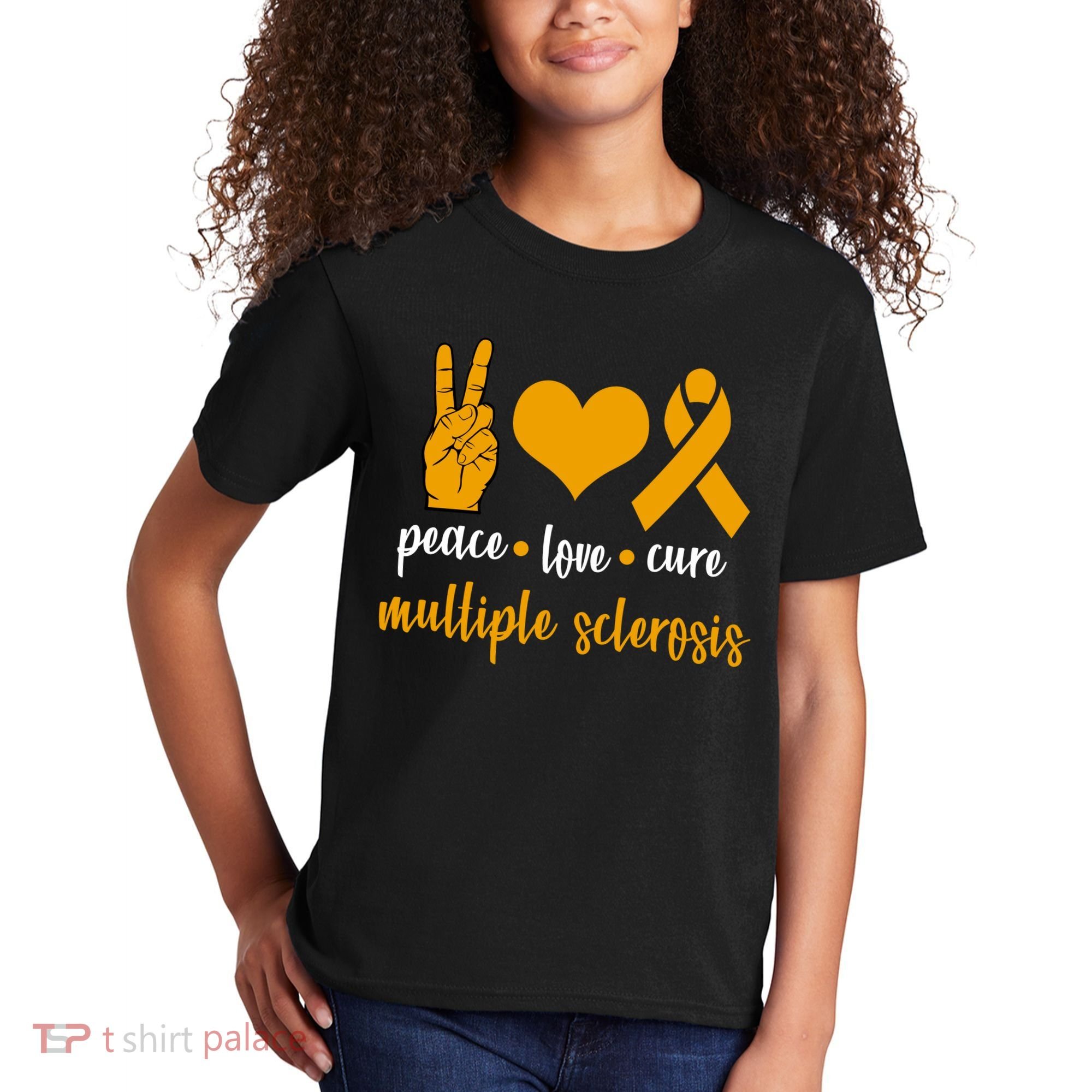 Peace Love Cure Multiple Sclerosis Kids T-Shirt