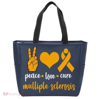 Peace Love Cure Multiple Sclerosis Tote Bag
