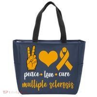 Peace Love Cure Multiple Sclerosis Tote Bag thumb 0