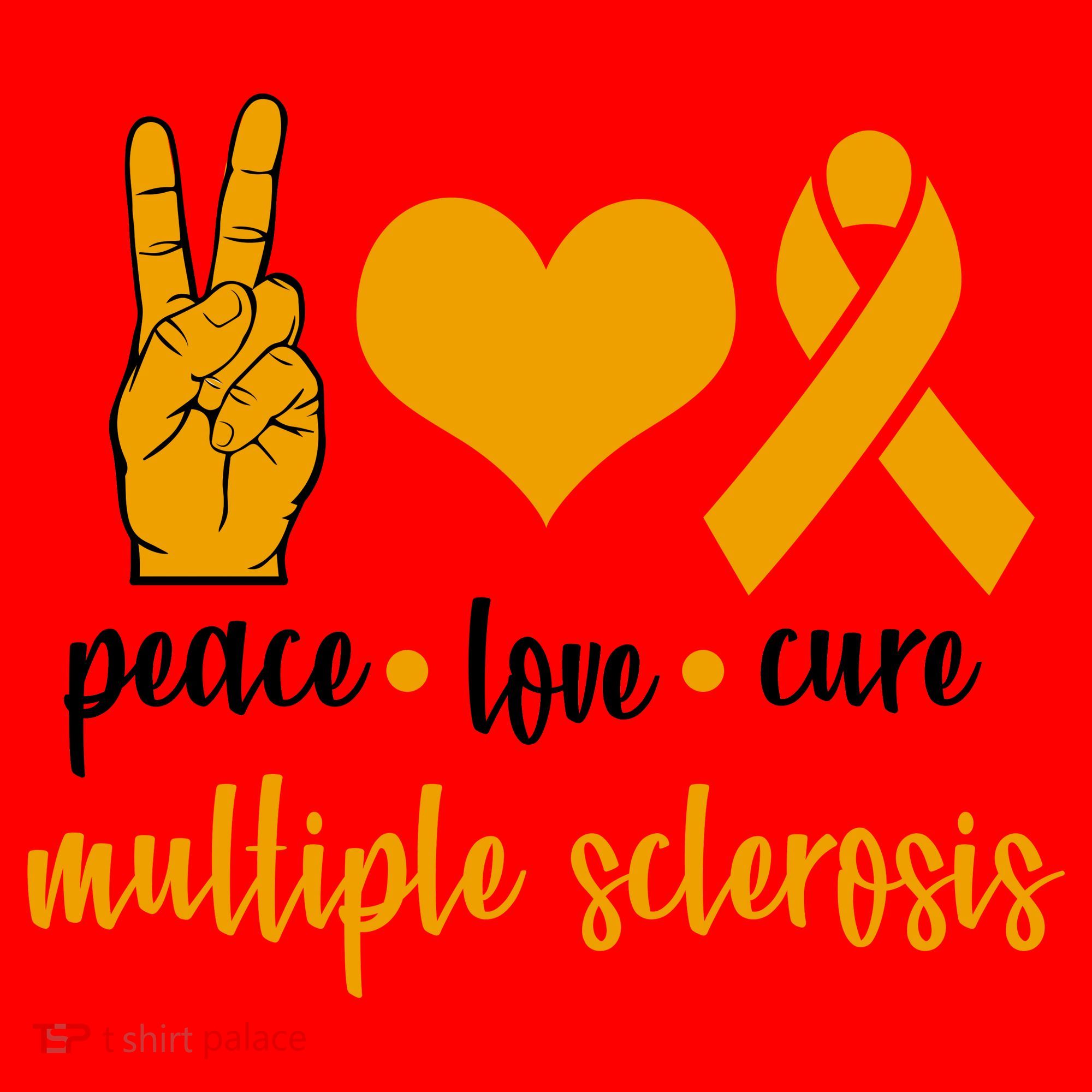 Peace Love Cure Multiple Sclerosis Santa Hat