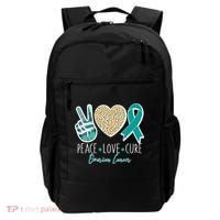 Peace Love Cure Ovarian Cancer Awareness Backpack thumb 0