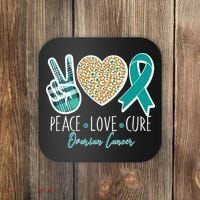 Peace Love Cure Ovarian Cancer Awareness Coaster thumb 0
