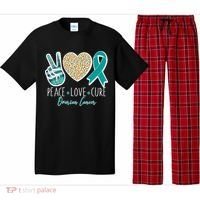 Peace Love Cure Ovarian Cancer Awareness Pajama Set thumb 0