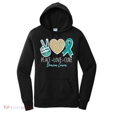 Peace Love Cure Ovarian Cancer Awareness Women's Hoodie