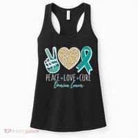 Peace Love Cure Ovarian Cancer Awareness Women's Tank Top thumb 0