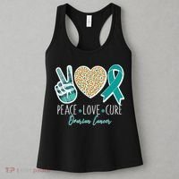 Peace Love Cure Ovarian Cancer Awareness Women's Tank Top thumb 3