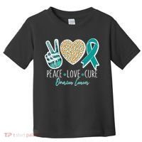 Peace Love Cure Ovarian Cancer Awareness Toddler T-Shirt thumb 0