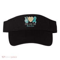 Peace Love Cure Ovarian Cancer Awareness Visor thumb 0