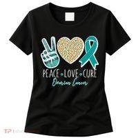 Peace Love Cure Ovarian Cancer Awareness Women's T-Shirt thumb 0