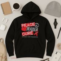 Peace Love Cure Sickle Cell Anemia Hoodie thumb 3