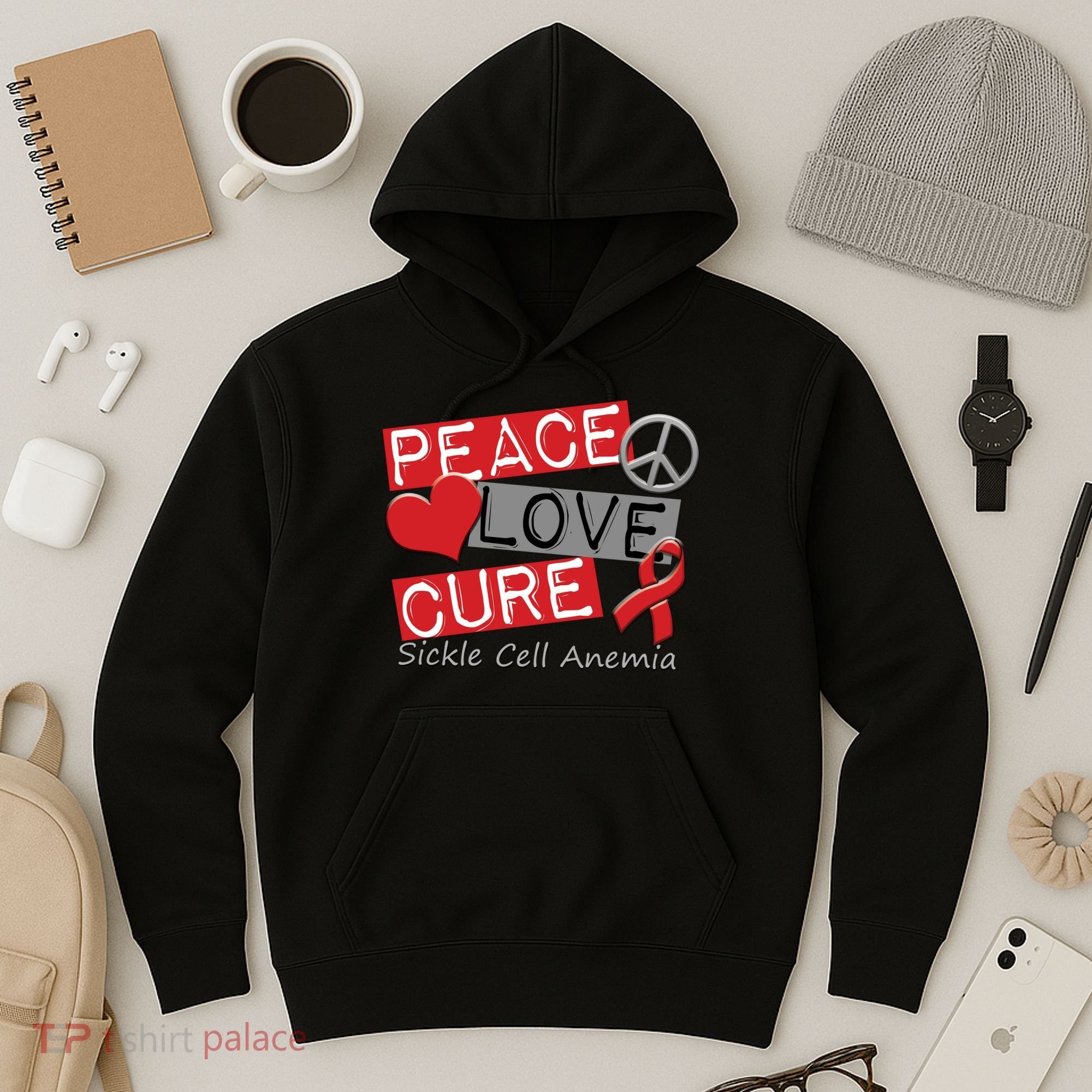 Peace Love Cure Sickle Cell Anemia Hoodie