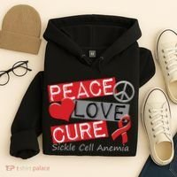 Peace Love Cure Sickle Cell Anemia Hoodie thumb 4