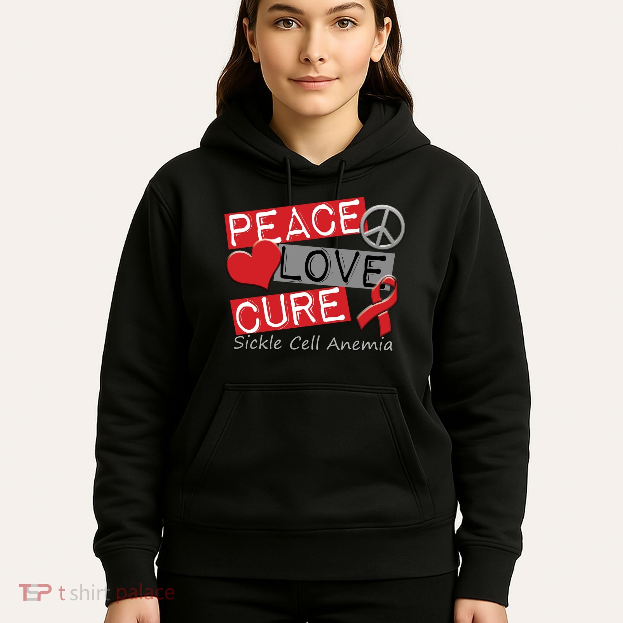 Peace Love Cure Sickle Cell Anemia Hoodie