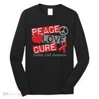 Peace Love Cure Sickle Cell Anemia Long Sleeve Shirt thumb 0