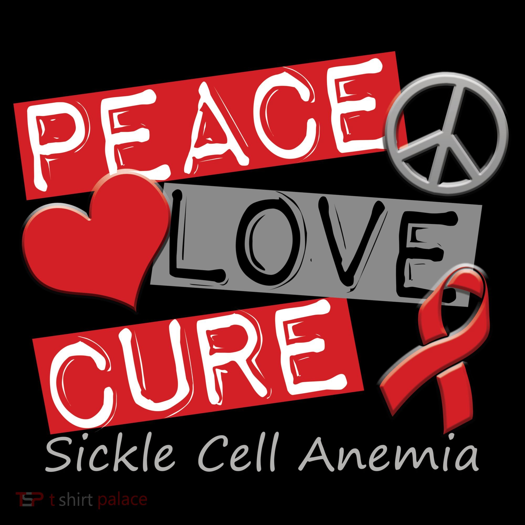 Peace Love Cure Sickle Cell Anemia Long Sleeve Shirt
