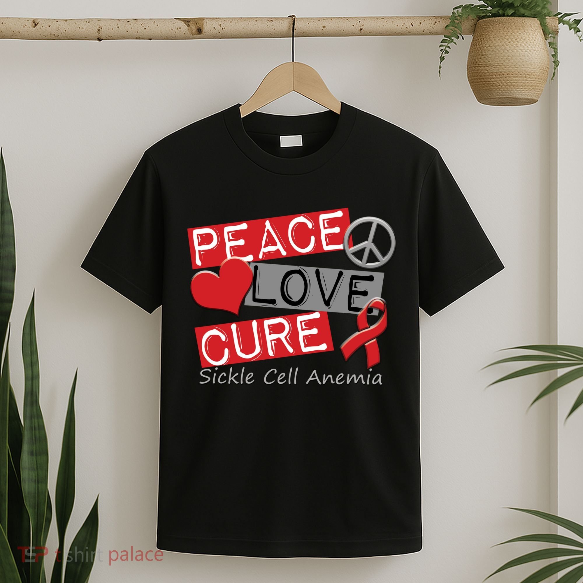 Peace Love Cure Sickle Cell Anemia T-Shirt