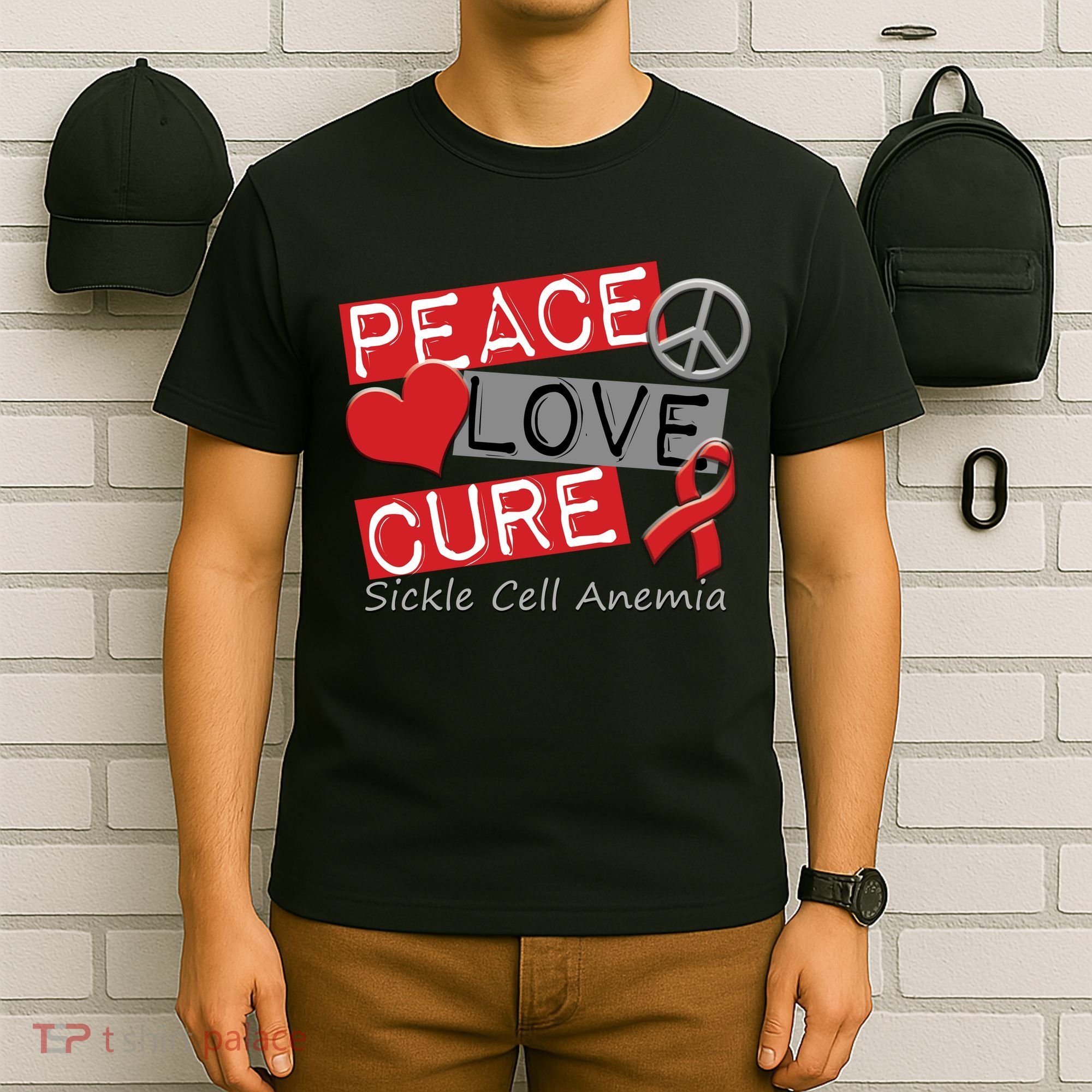 Peace Love Cure Sickle Cell Anemia T-Shirt