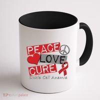Peace Love Cure Sickle Cell Anemia Coffee Mug thumb 1