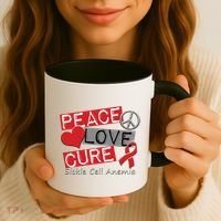 Peace Love Cure Sickle Cell Anemia Coffee Mug thumb 3