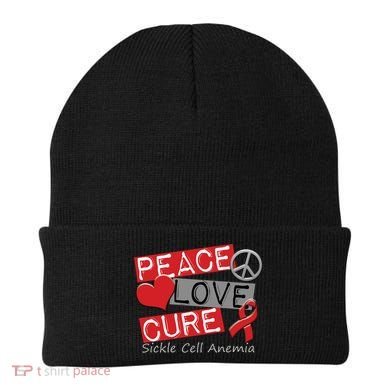 Peace Love Cure Sickle Cell Anemia Beanie