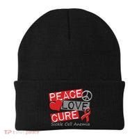Peace Love Cure Sickle Cell Anemia Beanie thumb 0
