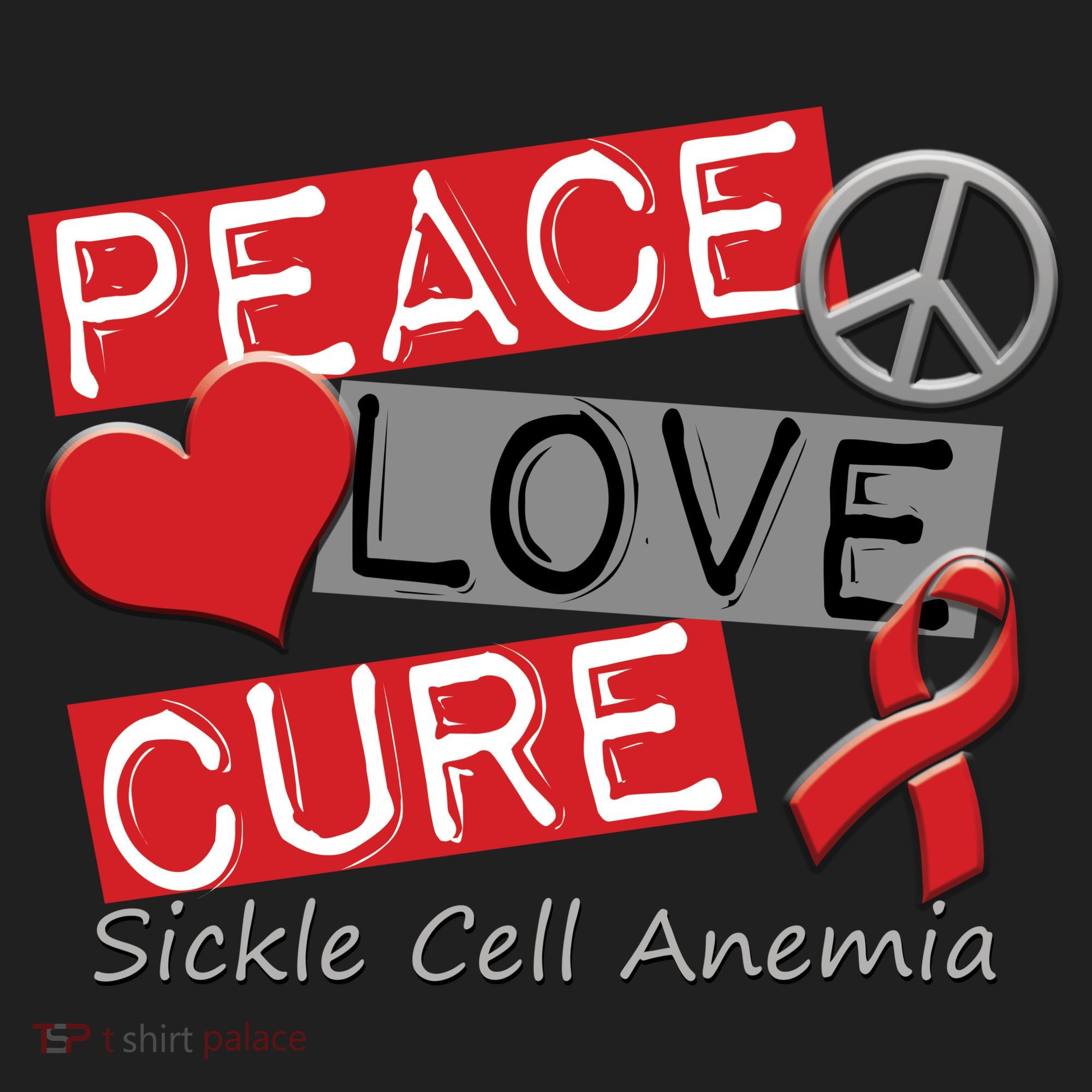 Peace Love Cure Sickle Cell Anemia Beanie