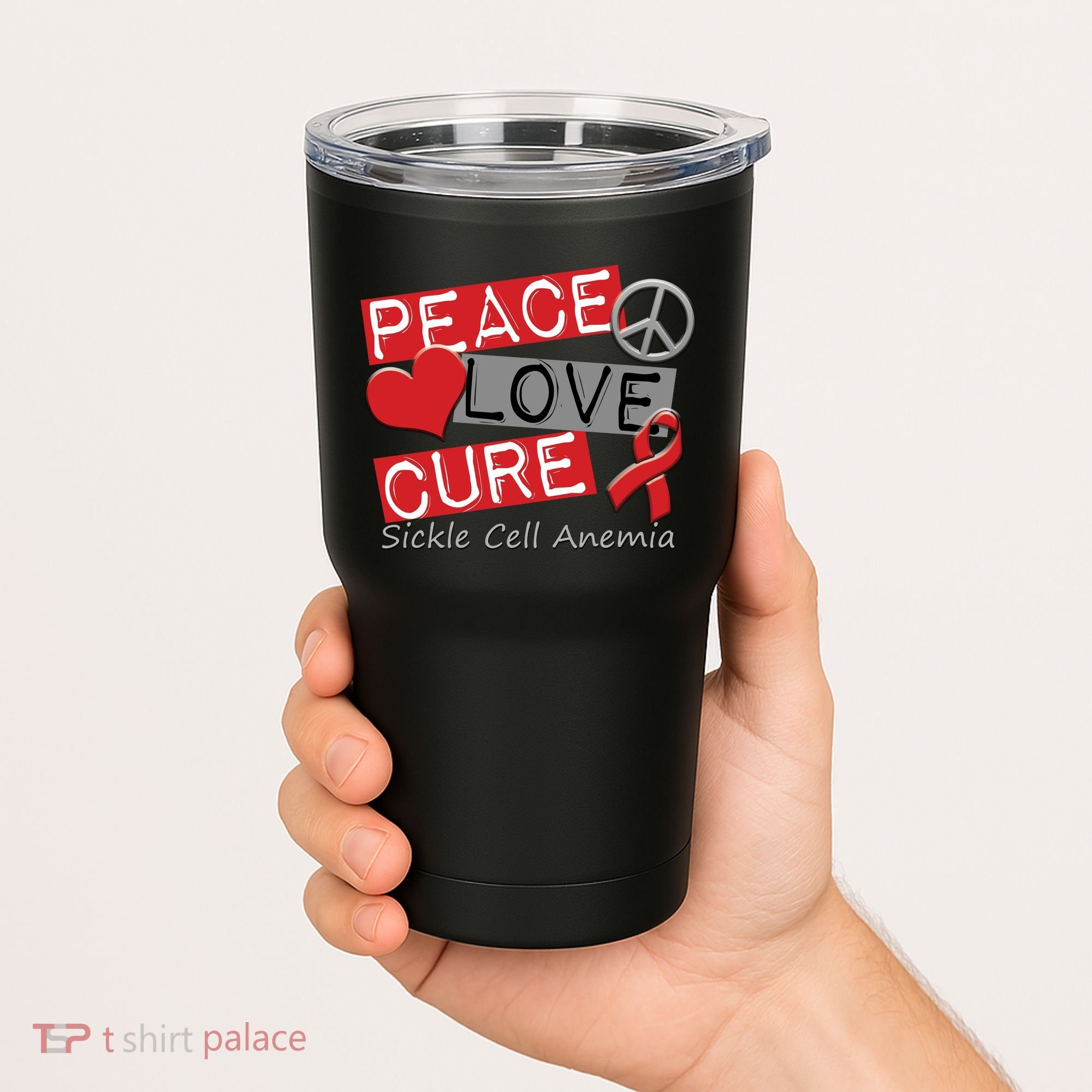 Peace Love Cure Sickle Cell Anemia Tumbler