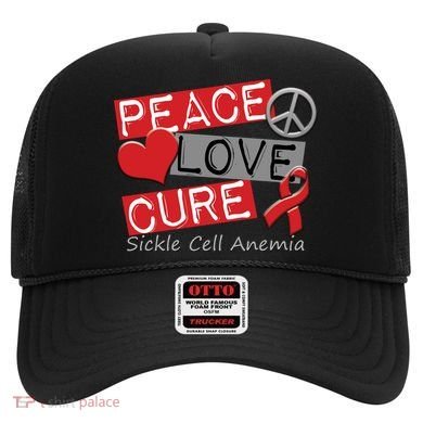 Peace Love Cure Sickle Cell Anemia Hat