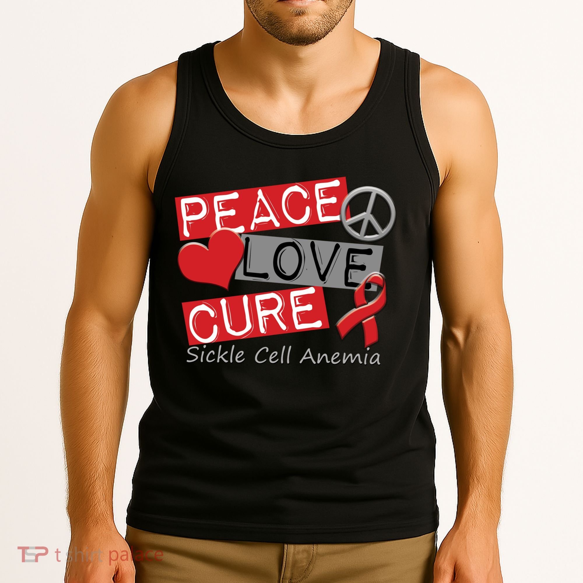 Peace Love Cure Sickle Cell Anemia Tank Top